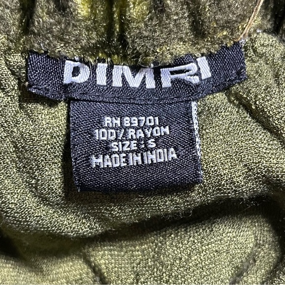 Dimri | Boho Green Pink Velvet Lace Sequin Tiered Midi Skirt, Small - Picture 7 of 7